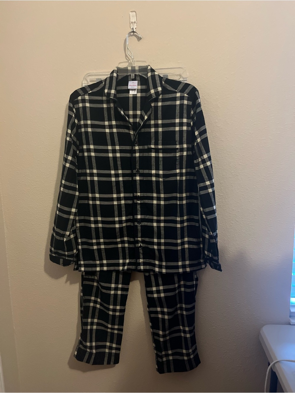 Hanna Andersson Black and White Plaid Kids Pajama Set
